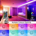 phopollo Led Strip Lights Color Changing 16.4ft Flexible 5050 RGB Led Lights Kit with Power Supply and 44 Keys Remote
