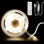 PAUTIX 5V USB COB LED Strip Light 6.56ft/2m 640LEDs Dimmable 4000K Natural White CRI85+ with RF Remote TV Backlight,1200lm,Flexible Under Cabinet Tape Light for Bedroom,Kitchen,Home DIY Lighting