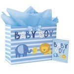 Baby Boy Gift Bag with Tissue and Card