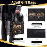 Black Birthday Gift Bag with Card & Tissue