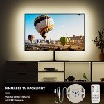 PAUTIX 5V USB COB LED Strip Light 6.56ft/2m 640LEDs Dimmable 4000K Natural White CRI85+ with RF Remote TV Backlight,1200lm,Flexible Under Cabinet Tape Light for Bedroom,Kitchen,Home DIY Lighting
