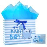 Baby Boy Gift Bag - Blue Dinosaur Design