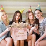 Pink Rose Gold Birthday Gift Bag & Card Set