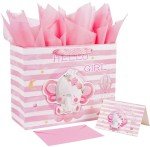 Large Baby Girl Gift Bag with Tissue Paper