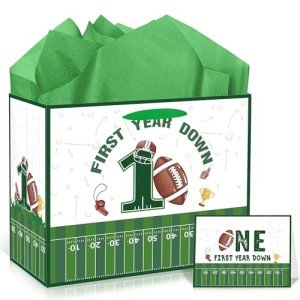 Large Football Gift Bag with Tissue and Card