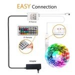 phopollo Led Strip Lights Color Changing 16.4ft Flexible 5050 RGB Led Lights Kit with Power Supply and 44 Keys Remote