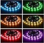 phopollo Led Strip Lights Color Changing 16.4ft Flexible 5050 RGB Led Lights Kit with Power Supply and 44 Keys Remote