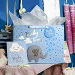 Large Baby Boy Gift Bag with Card & Tissue Paper