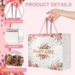 Pink Floral Gift Bag Set for Baby Girl
