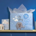 Large Baby Boy Gift Bag with Card & Tissue Paper