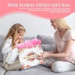 Pink Floral Gift Bag Set for Baby Girl