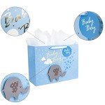 Large Baby Boy Gift Bag with Card & Tissue Paper
