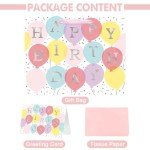 Colorful Balloon Birthday Gift Bag with Tissue
