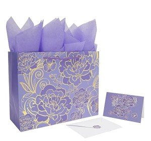 Purple Gift Bag Set with Card & Tissue Paper