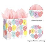 Colorful Balloon Birthday Gift Bag with Tissue
