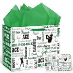 Large Golf Gift Bag with Tissue Paper & Card