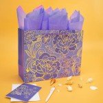Purple Gift Bag Set with Card & Tissue Paper