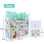 Extra Large Dinosaur Birthday Gift Bag Set