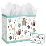 Woodland Animal Baby Gift Bag with Tissue Paper