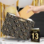 Black Gold 13th Birthday Gift Bag and Card