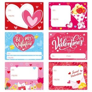 Valentine's Day Heart Name Gift Tags - 210 Pcs