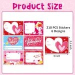 Valentine's Day Heart Name Gift Tags - 210 Pcs