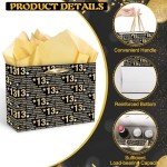 Black Gold 13th Birthday Gift Bag and Card