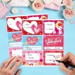 Valentine's Day Heart Name Gift Tags - 210 Pcs