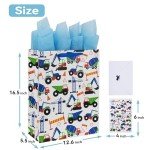 Large Vehicle-Themed Gift Bags for Boys