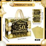 Black and Gold 50th Anniversary Gift Bag Set