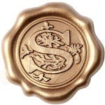 Gold Initial Wax Seal Stickers - 50 Pack