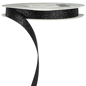 Glitter Black Ribbon for Gifts and Crafts, 25 Yards