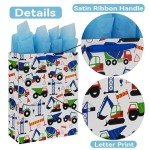 Large Vehicle-Themed Gift Bags for Boys