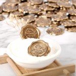 Gold Initial Wax Seal Stickers - 50 Pack
