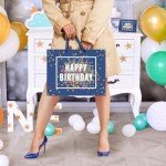 Happy Birthday Gift Bag - Blue Dots Design