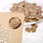 Gold Initial Wax Seal Stickers - 50 Pack