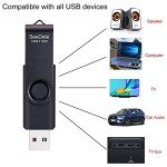 SeeDete 16GB USB Flash Drives, USB Stick, Thumb Drive Rotated Design, Memory Stick with LED Light for External Storage and Backup Data, Jump Drive, 3 Pack 16GB (3 Colors: Black Red Blue)