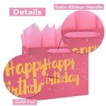 Large Pink Gift Bag Set with Card and Tissue