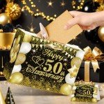 Black and Gold 50th Anniversary Gift Bag Set