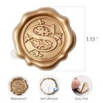 Gold Initial Wax Seal Stickers - 50 Pack