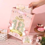 Rose Gold 18th Birthday Gift Bag for Girls