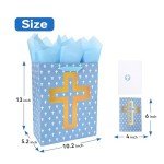 Large Blue Gift Bag Set with Card & Tissue