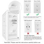 5-Outlet Surge Protector Wall Charger with 4 USB Ports - 1680J Multi Plug for Home, Office, Travel