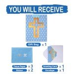 Large Blue Gift Bag Set with Card & Tissue