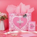 Large Pink Gift Bag with Floral Design for Girls