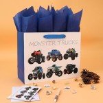 Monster Truck Gift Bag Set with Card & Tissue