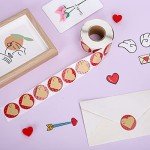600Pcs Valentine’s Day Red Heart Stickers