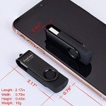 SeeDete 16GB USB Flash Drives, USB Stick, Thumb Drive Rotated Design, Memory Stick with LED Light for External Storage and Backup Data, Jump Drive, 3 Pack 16GB (3 Colors: Black Red Blue)