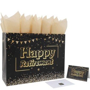 Extra Large Black Retirement Gift Bag Set