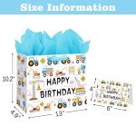 Happy Birthday Gift Bag for Baby Boy - Vehicles